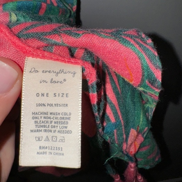 EUC Anthropologie Do Everything In Love Coral Palm Kimono Duster OSFM - Picture 2 of 7